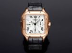 Cartier Santos WSSA0017 Rose Gold Case Dandong 7750 Movement 43.3mm Italian Leather Band Watch